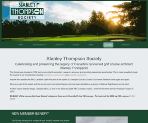 Stanleythompson.com(Stanley Thompson Society) Screenshot