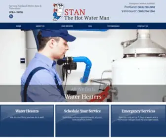 Stanthehotwaterman.com(Portland Water Heater Services) Screenshot