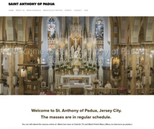 Stanthonyjc.com(Saint Anthony of Padua Catholic Church) Screenshot