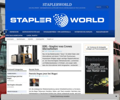 Staplerworld.com(ONLINE/PRINT-Informationsplattform für Flurförderzeuge und Logistik) Screenshot