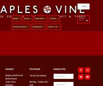 Staplesandvine.com(Historic pewter aircraft and tank models by Staples and Vine Ltd) Screenshot