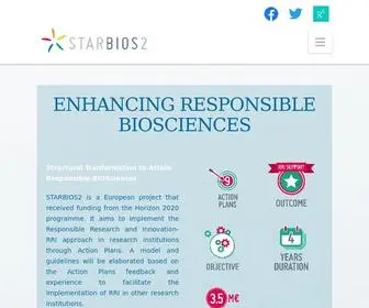 Starbios2.eu(STARBIOS2 Structural Transformation to Attain Responsible BIOSciences) Screenshot