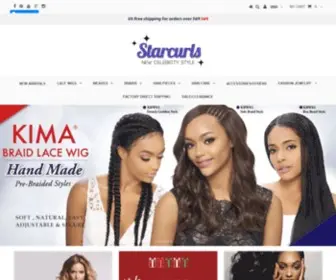 Starcurls.com(Celebrity styles in Lace wigs and Human Hair) Screenshot
