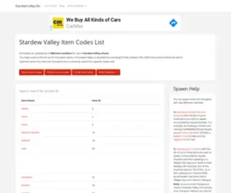 Stardewids.com(Stardew Valley Item ID List (1.5)) Screenshot