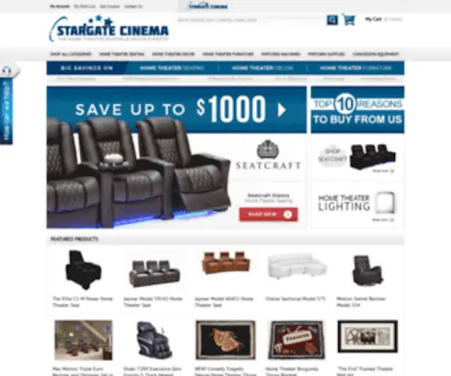 Stargatecinema.com(Home Theater Seating) Screenshot