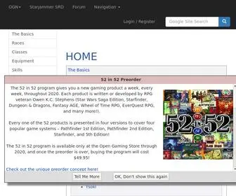 Starjammersrd.com(The premier online rules reference website for the Starfinder RPG) Screenshot