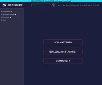 Starknet.io(Secure Scaling Technology Bringing Ethereum’s Benefits Worldwide) Screenshot