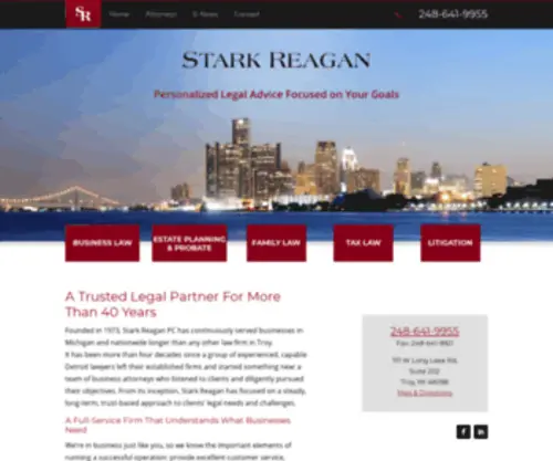 Starkreagan.com(Commercial Litigation Lawyers Troy Michigan) Screenshot