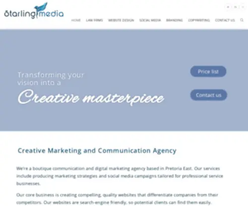 Starlingmedia.co.za(Creating websites) Screenshot