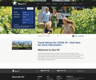 Starrv.com(Campervan Hire from Star RV Rentals Australia) Screenshot