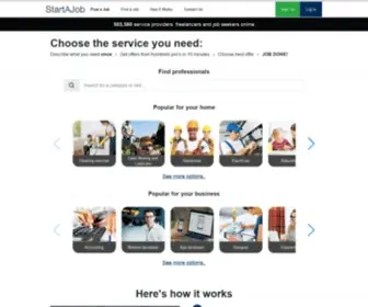 Startajob.com(Choose the service you need) Screenshot