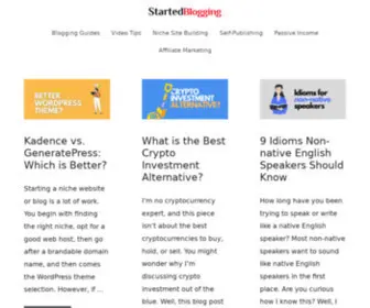 Startedblogging.com(Build profitable niche websites) Screenshot