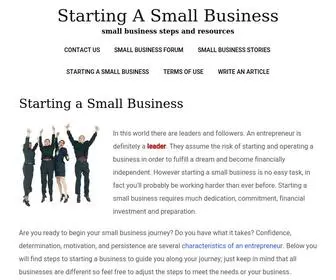 Starting-A-Smallbusiness.com(Small business steps and resources) Screenshot