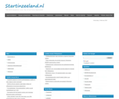 Startinzeeland.nl(Startpagina) Screenshot