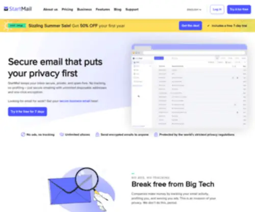 Startmail.com(Private email you can trust) Screenshot
