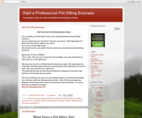 Startpetsittingbusiness.info(Start a Professional Pet Sitting Business) Screenshot