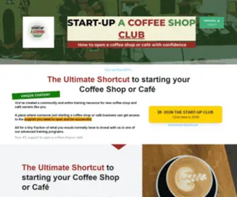 Startupacoffeeshop.com(At the end of this online training course you will be able to start up a coffee shop or cafe) Screenshot