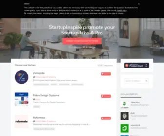 Startupinspire.com(Startup inspiration gallery) Screenshot