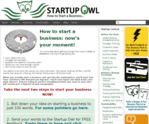 Startupowl.com(How to Start a Business) Screenshot