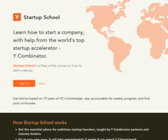 Startupschool.org(Learn how to start a company with help from the world's top startup accelerator) Screenshot