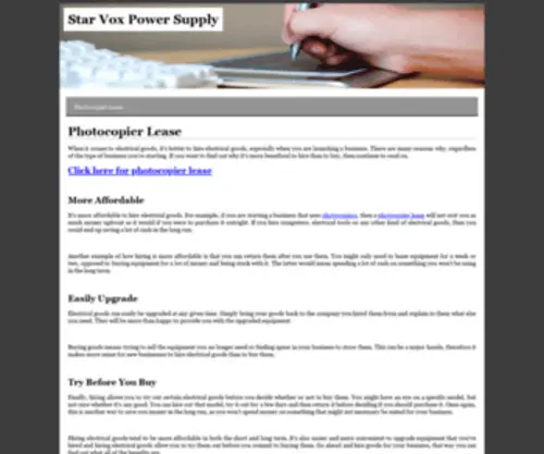 Starvoxpowersupply.com(Starvox Electronics Limited) Screenshot