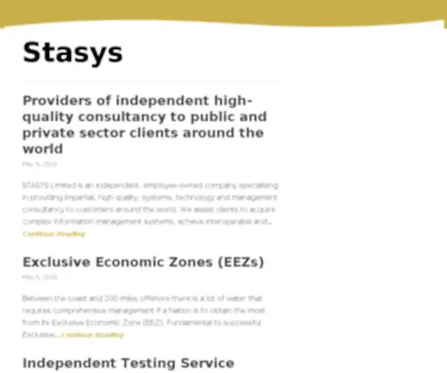 Stasys.co.uk(Stasys) Screenshot
