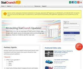 Statcrunch.com(Online data analysis) Screenshot