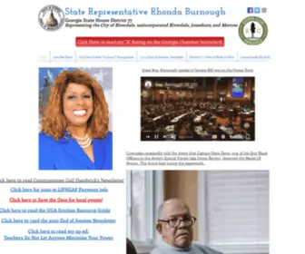 Statereprhondaburnough.com(The website of State Representative Rhonda Burnough) Screenshot