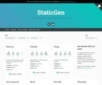 StaticGen.com(Static Site Generators) Screenshot