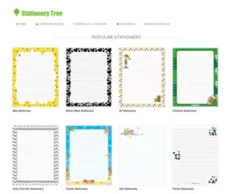 Stationerytree.com(Download free stationery and handwriting paper in PDF format. Each printable stationery template) Screenshot