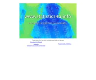 Statistics4U.com(Statistics4U) Screenshot