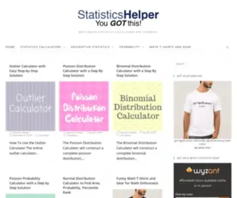 Statisticshelper.com(Best Online Statistics Calculators and Tutorials) Screenshot