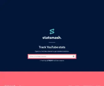 Statsmash.com(YouTube stats) Screenshot