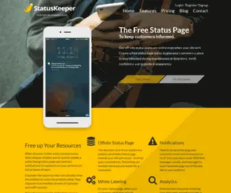 Statuskeeper.com(Free Status Pages to Improve Your Customer Service) Screenshot