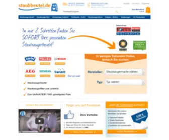 Staubbeutel.de(Online-Shop für Staubbeutel) Screenshot