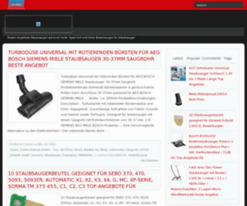 Staubsaugerbester.com(Staubsauger) Screenshot
