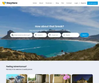 Stayhere.co.za(Find accommodation in South Africa) Screenshot