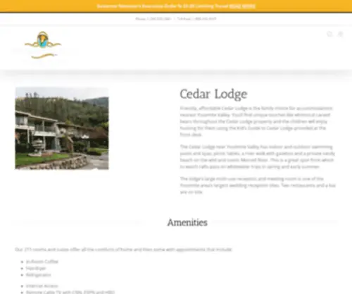 Stayyosemitecedarlodge.com(Yosemite Cedar Lodge) Screenshot
