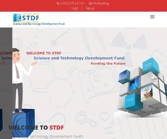 STDF.eg(Sience and Technology Development Fund) Screenshot