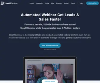 Stealthseminar.com(Get more leads with a reliable automated webinar platform) Screenshot
