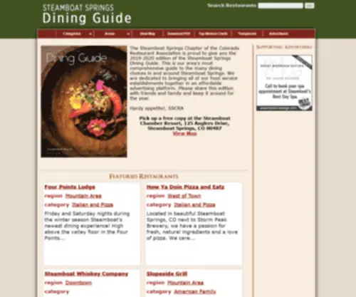 Steamboat-Dining.com(Steamboat Springs Restaurants Association Dining Guide) Screenshot