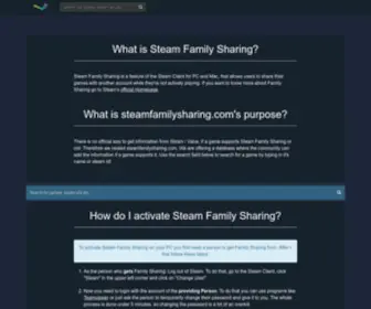 Steamfamilysharing.com(Steam Family Sharing) Screenshot