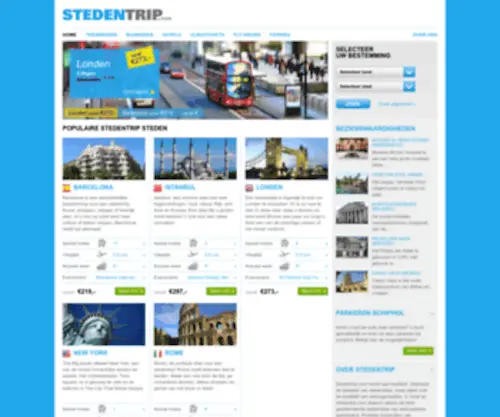 Stedentrip.com(Goedkope last minute stedentrips) Screenshot