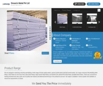 Steel-Plates-Sheets.com(Dmson's Metal Pvt Ltd) Screenshot