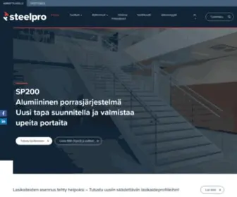 Steelpro.fi(Lasikaiteet, portaat ja käsijohdejärjestelmät) Screenshot