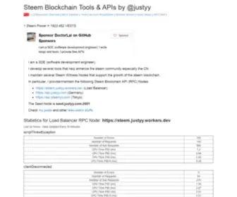 Steemyy.com(Steem Blockchain Tools & APIs by @justyy) Screenshot