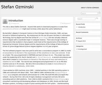 Stefanoz.com(About Stefan Ozminski) Screenshot