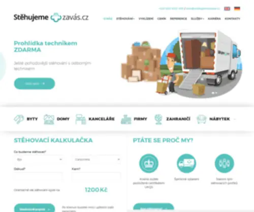 Stehujemezavas.cz(Stěhovací služba Plzeň) Screenshot