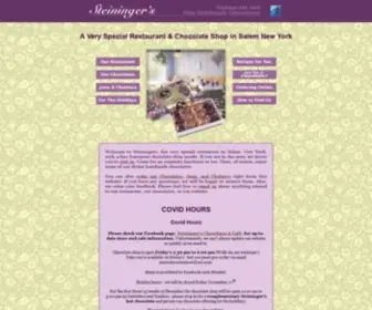 Steiningers.com(Fine Handmade Chocolate from Steininger's Restaurant in Salem) Screenshot