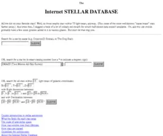 Stellar-Database.com(The Internet Stellar Database) Screenshot